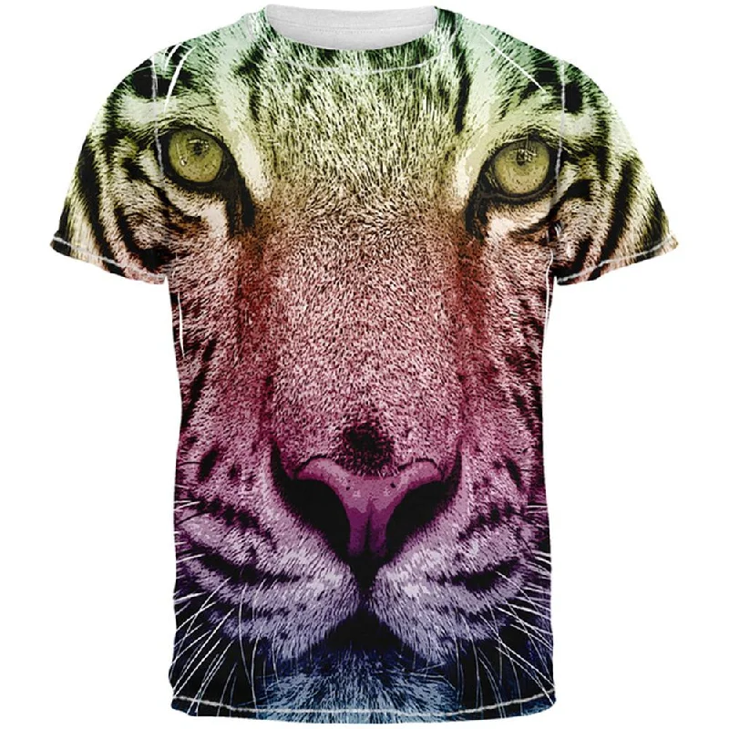 Jersey T-ShirtsRainbow Tiger All Over Adult T-Shirt