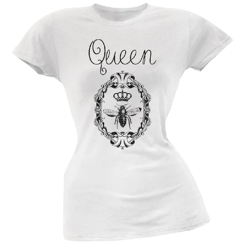 Branded T-ShirtsQueen Bee White Juniors Soft T-Shirt