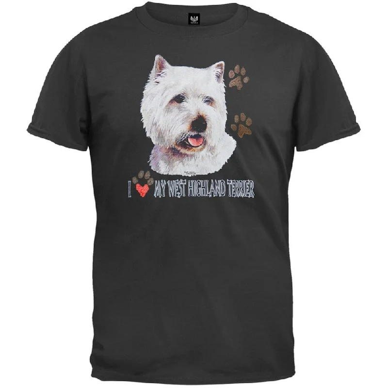 Scoop Neck T-ShirtsI Paw My West Highland Terrier Black T-Shirt