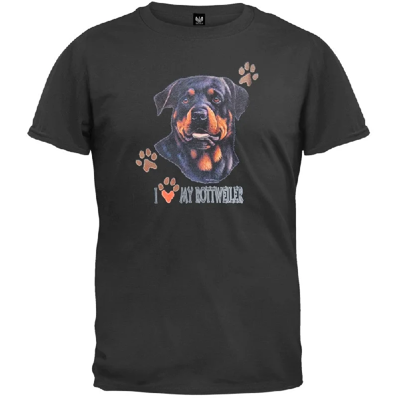 Oversized T-ShirtsI Paw My Rottweiler Black T-Shirt