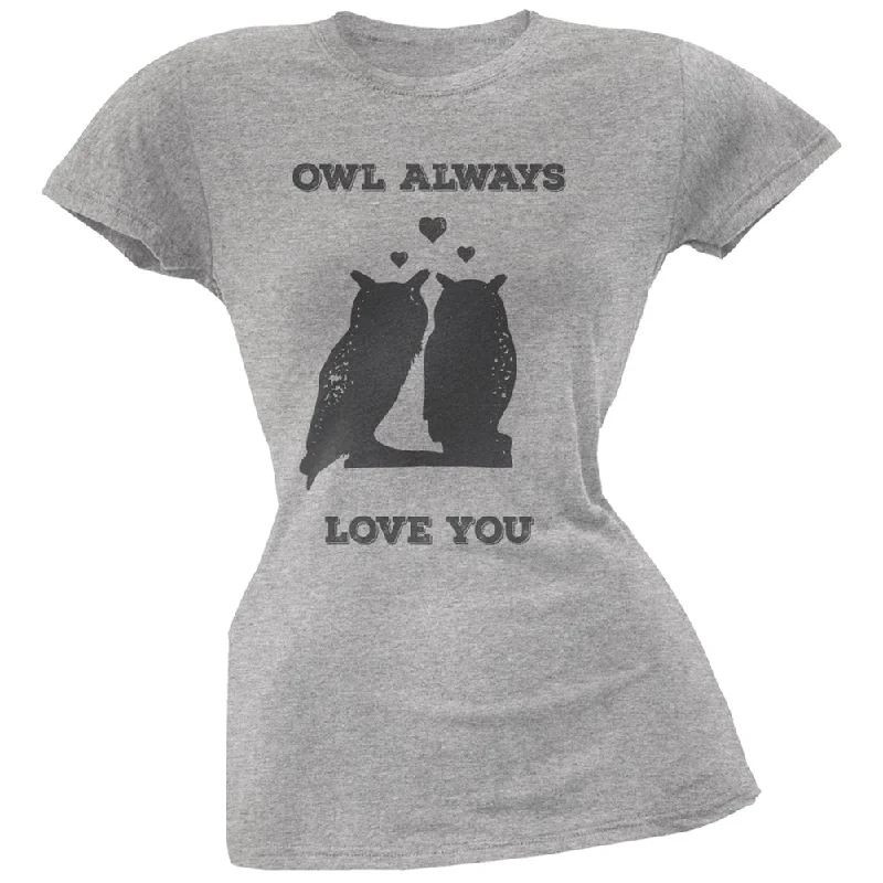 Skateboard T-ShirtsValentine's Day - Paws - Owl Always Love You Heather Soft Juniors T-Shirt