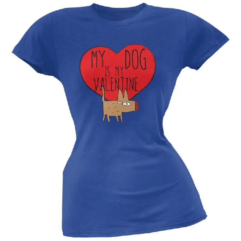 Festival T-ShirtsValentine's Day - My Dog Is My Valentine Blue Soft Juniors T-Shirt