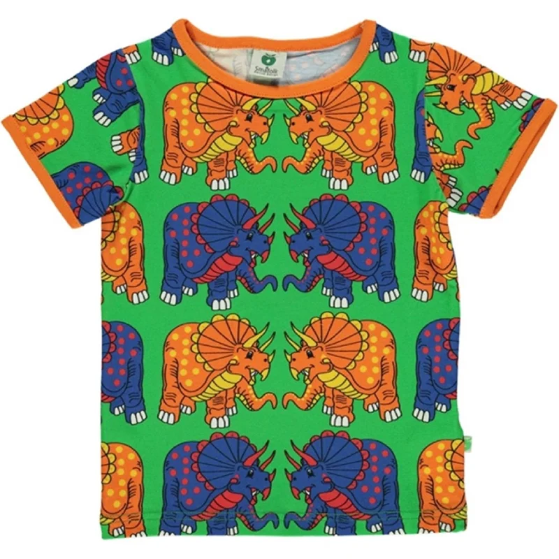 Mesh T-ShirtsSmåfolk Green Dinosaur T-shirt