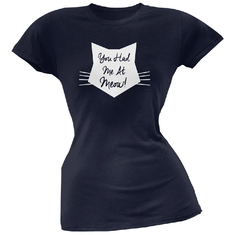 Fringed T-ShirtsValentine's Day - You Had Me At Meow Navy Soft Juniors T-Shirt