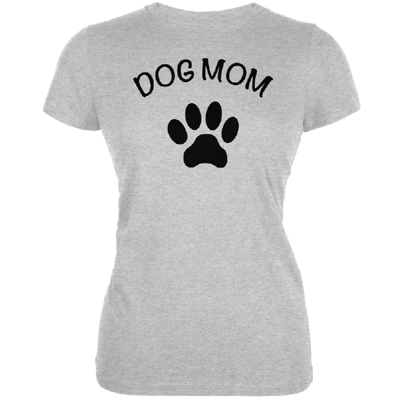 Sequined T-ShirtsMother's Day - Dog Mom Heather Grey Juniors Soft T-Shirt