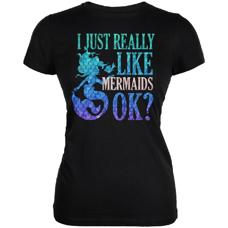 Longline T-ShirtsI Just Really Like Mermaids Ok Scales Juniors Soft T Shirt