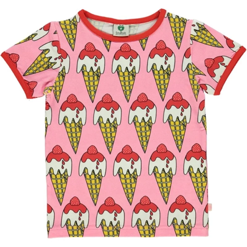 Velvet T-ShirtsSmåfolk Sea Pink Ice Cream Cone T-shirt