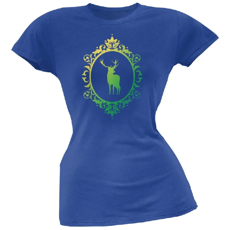 Longline T-ShirtsDeer Silhouette Royal Soft Juniors T-Shirt