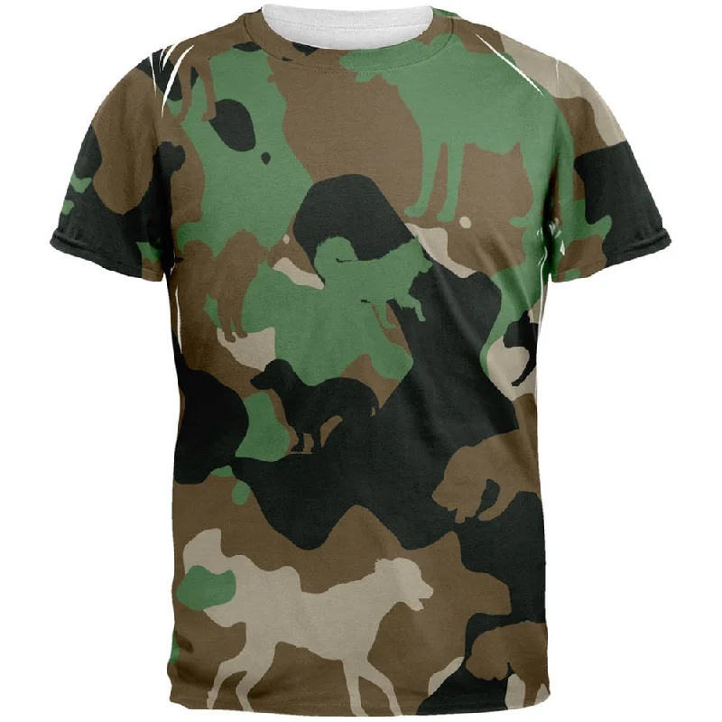 Fishing T-ShirtsDog Jungle Camo All Over Adult T-Shirt