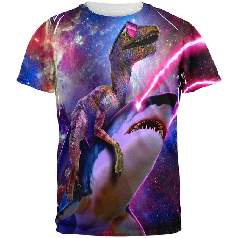 Work T-ShirtsVelociraptor LaserShark All Over Adult T-Shirt