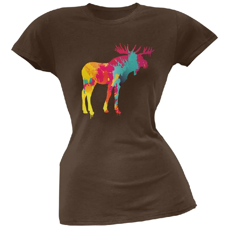 Band Merch T-ShirtsSplatter Moose Brown Soft Juniors T-Shirt