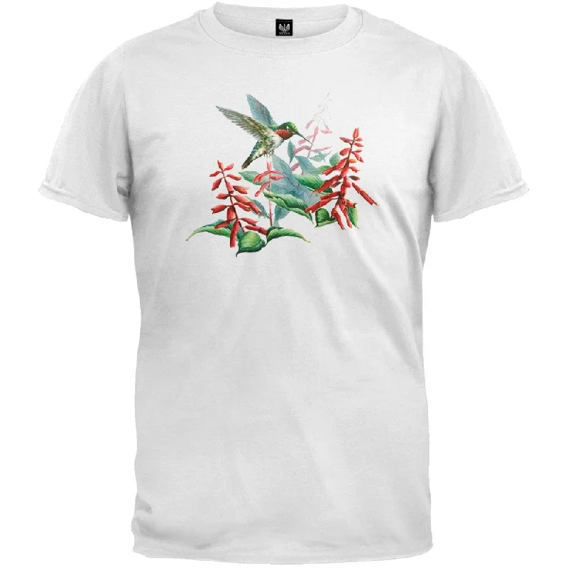 Fringed T-ShirtsSummer Hummingbird White T-Shirt