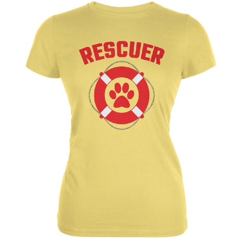 Lace-Up T-ShirtsRescuer Yellow Juniors Soft T-Shirt