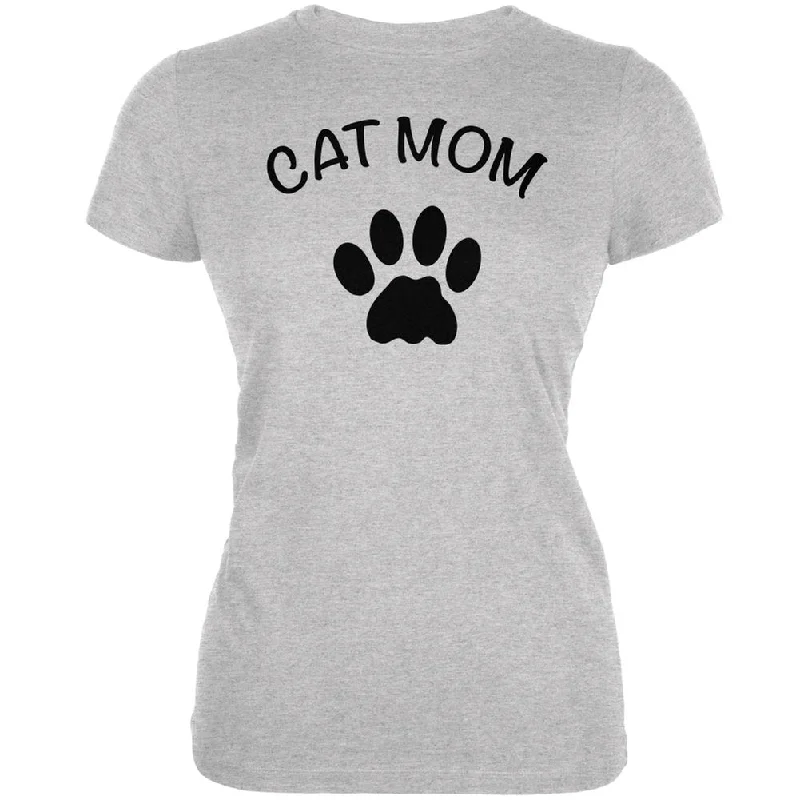 Hooded T-ShirtsMother's Day - Cat Mom Heather Grey Juniors Soft T-Shirt