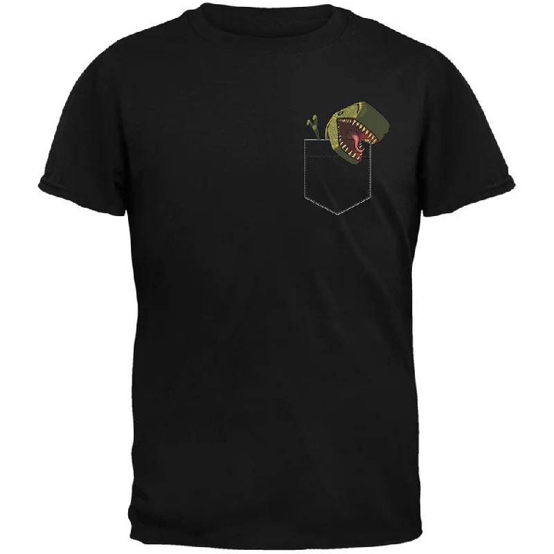 Hiking T-ShirtsPocket Pet T Rex Black Adult T-Shirt