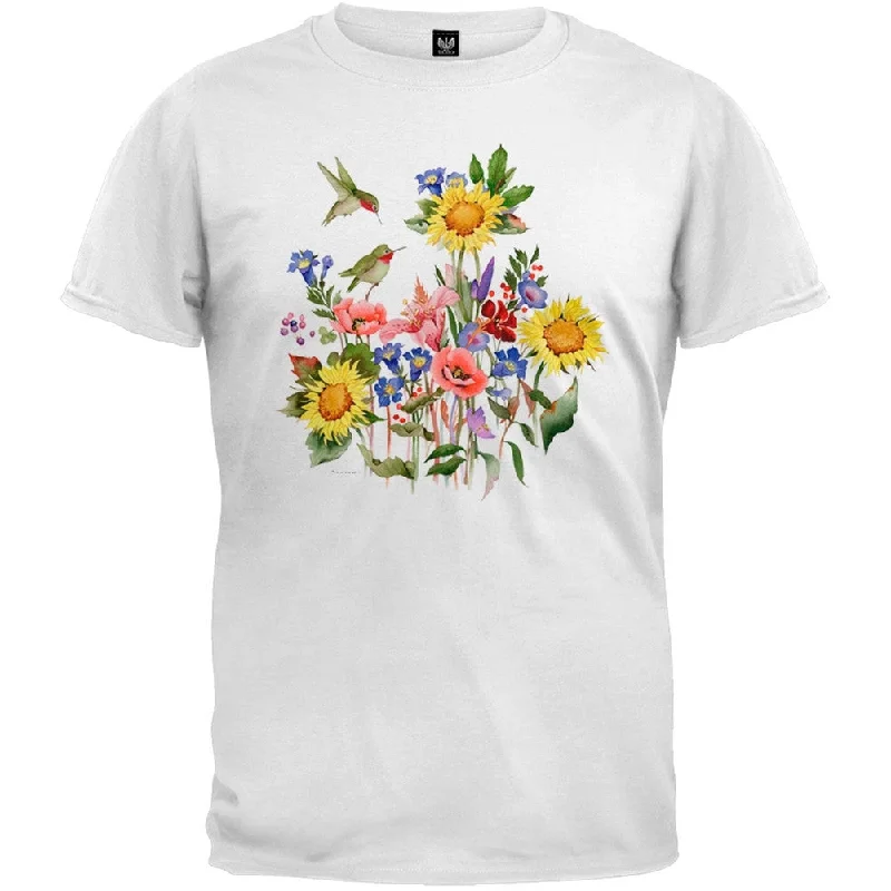 Running T-ShirtsSunflowers and Hummers White T-Shirt