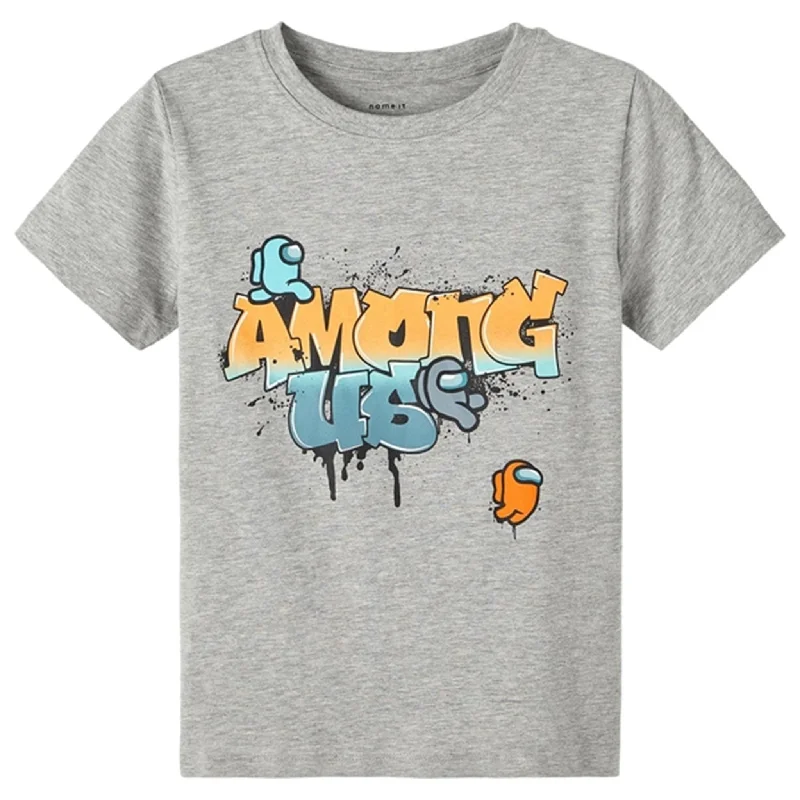 Skateboard T-ShirtsName it Grey Melange Muhan Among Us T-Shirt