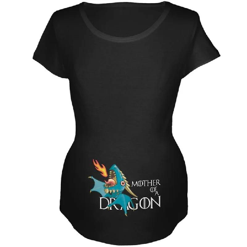 Band Merch T-ShirtsMother of a Dragon Cute Blue Fire Maternity Soft T Shirt