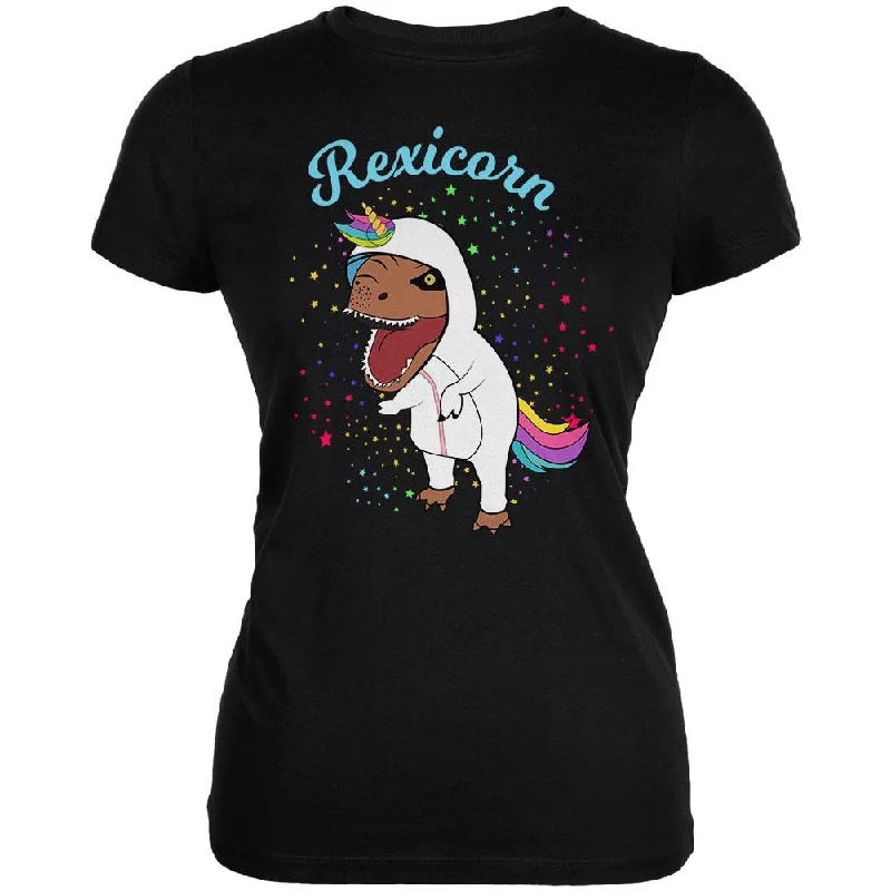 Organic Cotton T-ShirtsT-Rex Dinosaur in Unicorn Costume Rexicorn Juniors Soft T Shirt