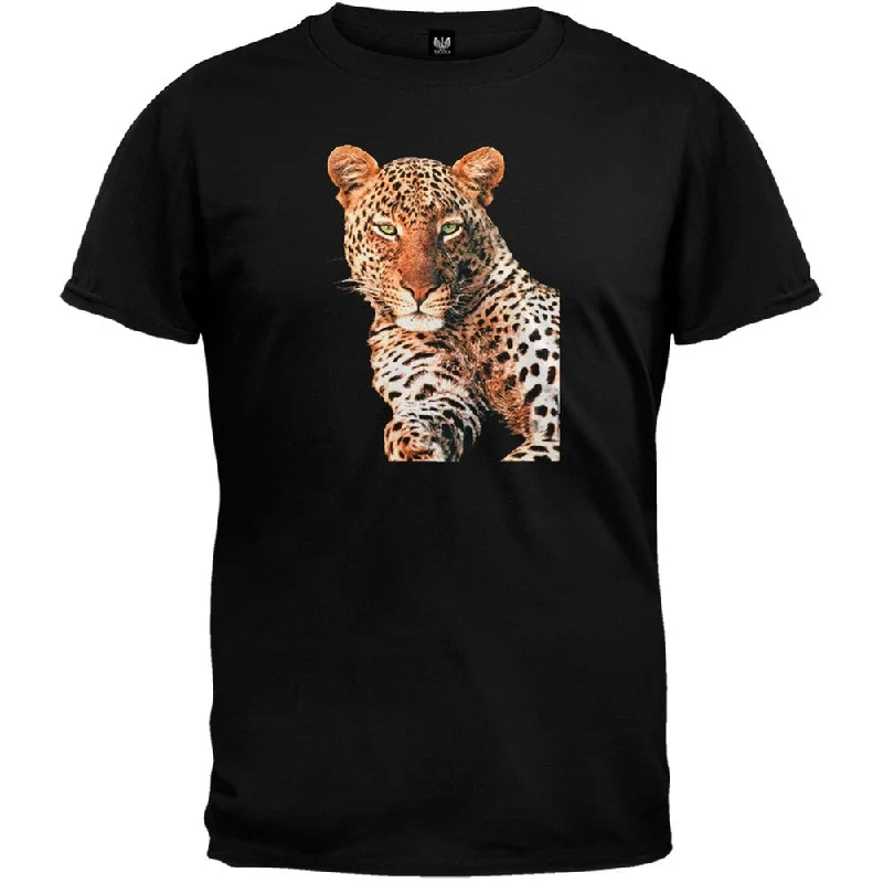 Ribbed Cuff T-Shirts3DT - Leopard Black T-Shirt