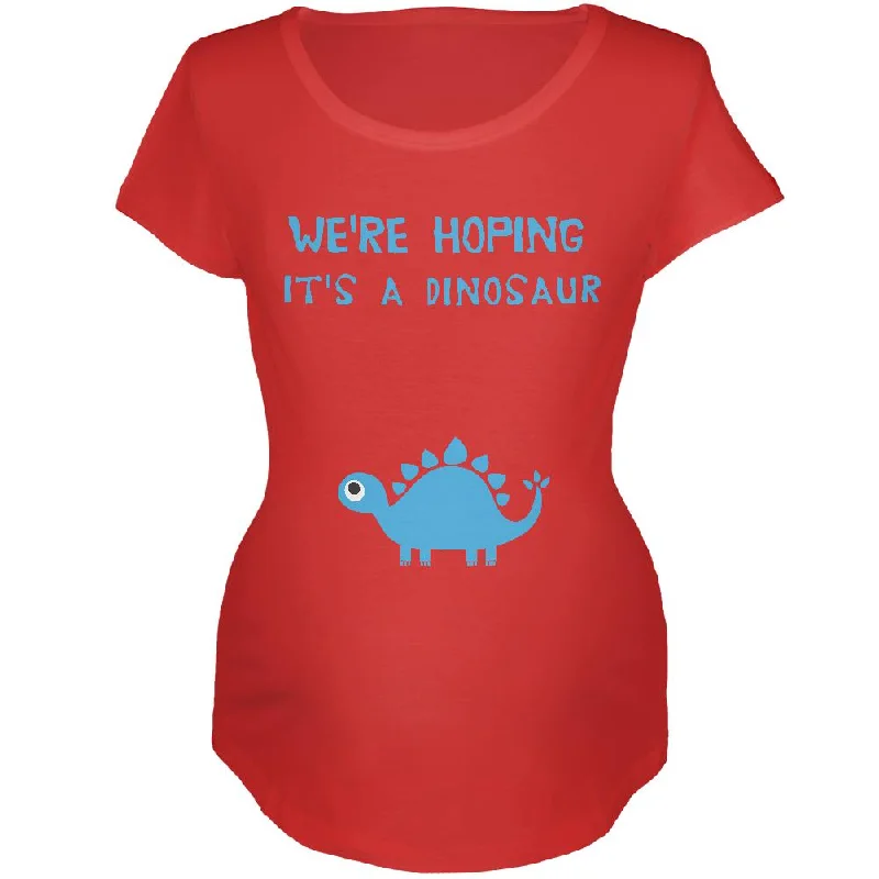 Beaded T-ShirtsWe're Hoping It's a Dinosaur Boy Maternity Soft T Shirt