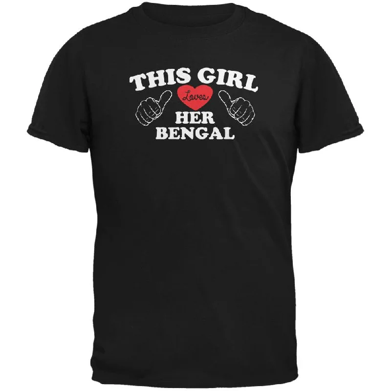 Limited Edition T-ShirtsValentines This Girl Loves Her Bengal Black Adult T-Shirt