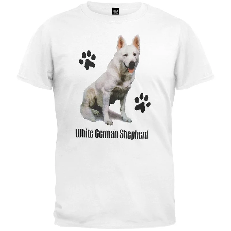 Leather-Paneled T-ShirtsWhite German Shepherd Profile White T-Shirt