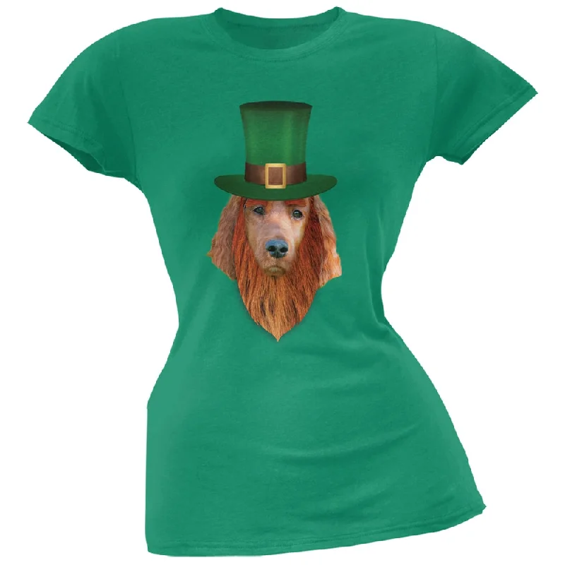 Minimalist T-ShirtsSt. Patricks Day - Irish Setter Leprechaun Kelly Green Soft Juniors T-Shirt