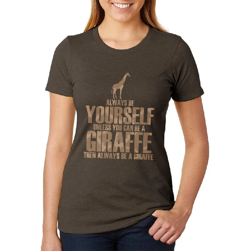 Boat Neck T-ShirtsAlways Be Yourself Giraffe Juniors Soft Heather T Shirt