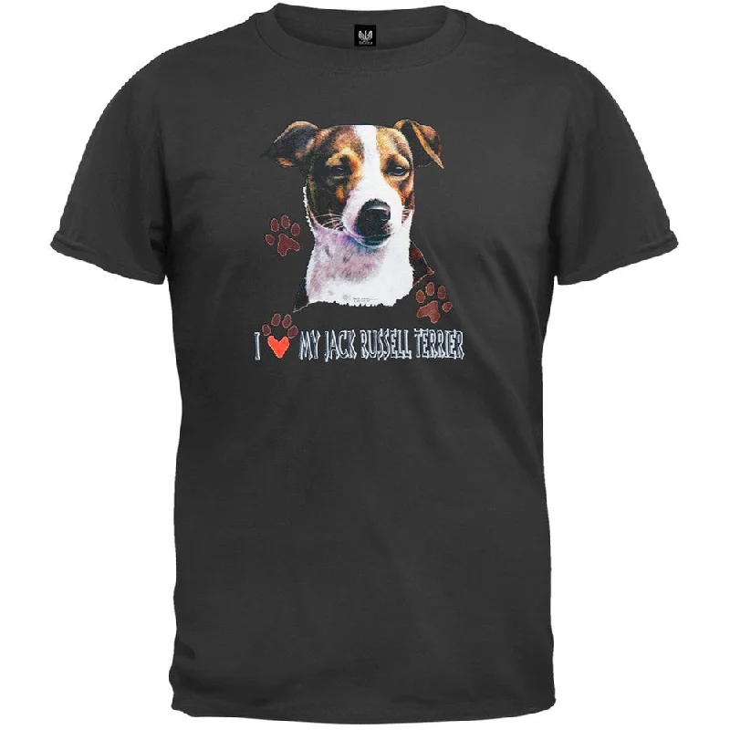 Striped T-ShirtsI Paw My Jack Russell Terrier Black T-Shirt