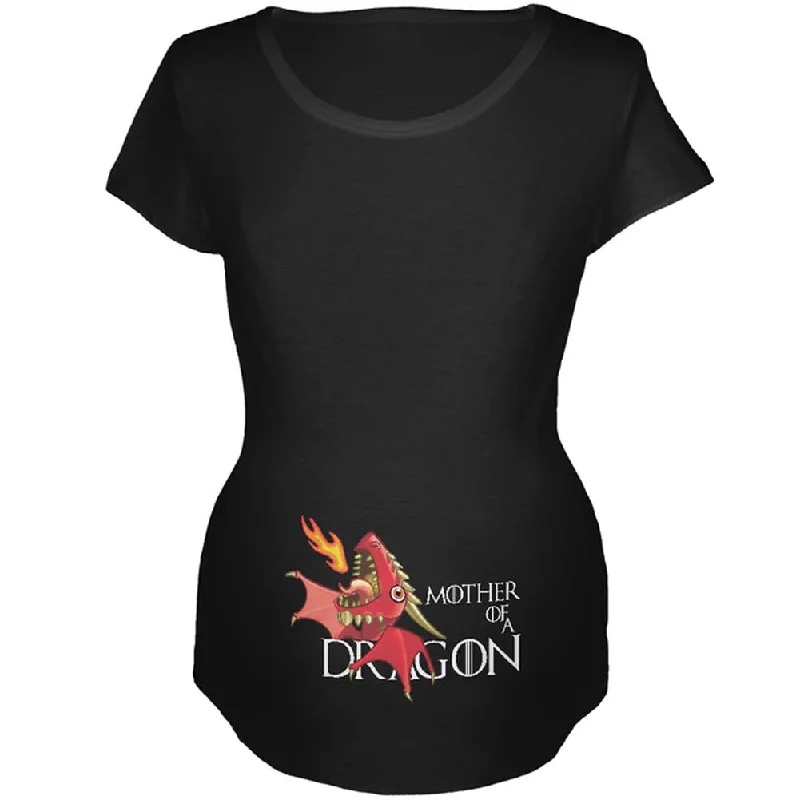 Retro T-ShirtsMother of a Dragon Cute Red Fire Maternity Soft T Shirt