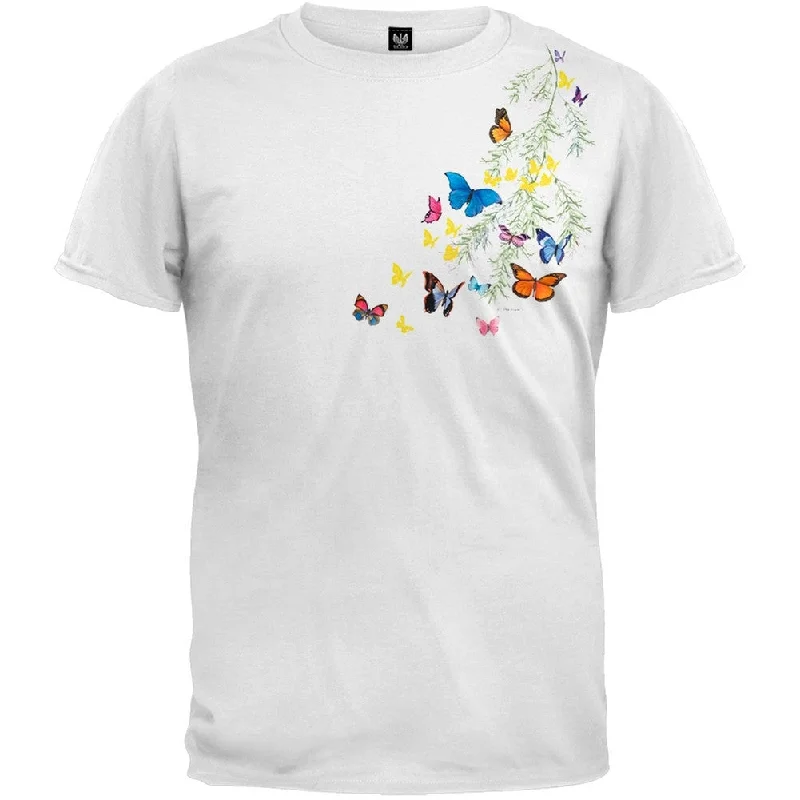 Sleep T-ShirtsButterfly Shoulder White T-Shirt