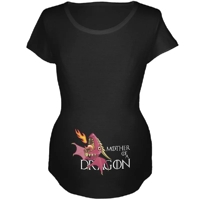 Punk T-ShirtsMother of a Dragon Cute Pink Fire Maternity Soft T Shirt