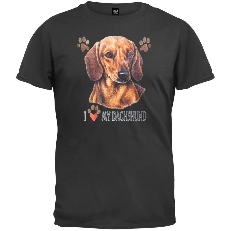 Cropped T-ShirtsI Paw My Dachshund Black T-Shirt