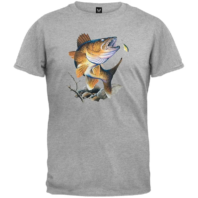 Slim Fit T-ShirtsWalleye Heather Gray T-Shirt