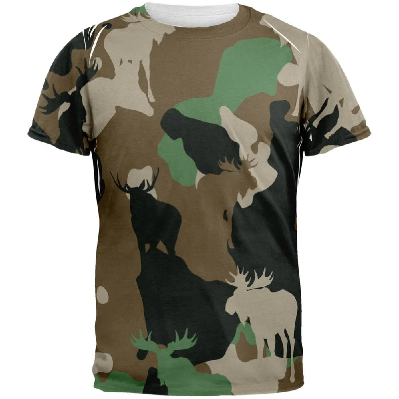 Camping T-ShirtsMoose Jungle Camo All Over Adult T-Shirt