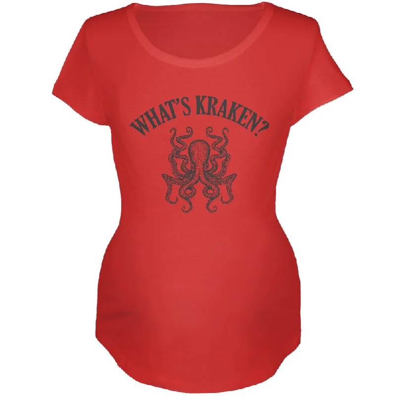 High-Fashion T-ShirtsWhat's Kraken Cracking Funny Pun Maternity Soft T Shirt