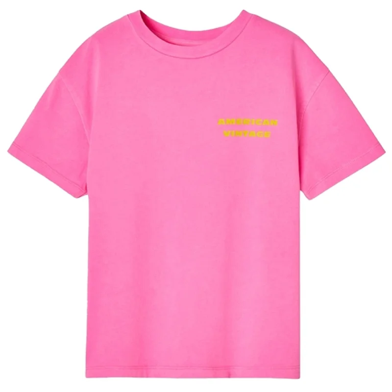 Button-Up T-ShirtsAmerican Vintage T-Shirt Fizvalley Fluo Pink