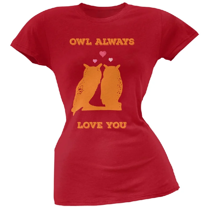 Hip-Hop T-ShirtsValentine's Day - Paws - Owl Always Love You Red Soft Juniors T-Shirt