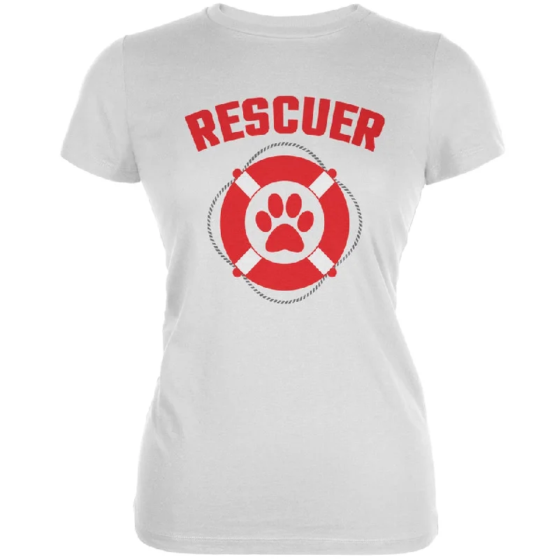 Studded T-ShirtsRescuer White Juniors Soft T-Shirt