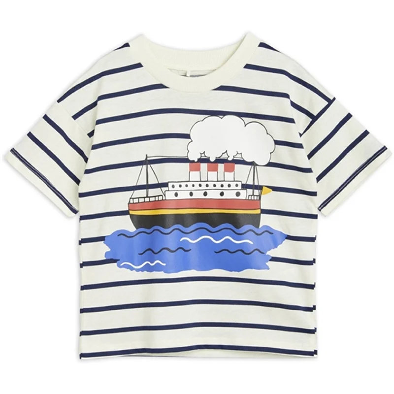 Athletic T-ShirtsMini Rodini Ferry Stripe T-shirt Blue