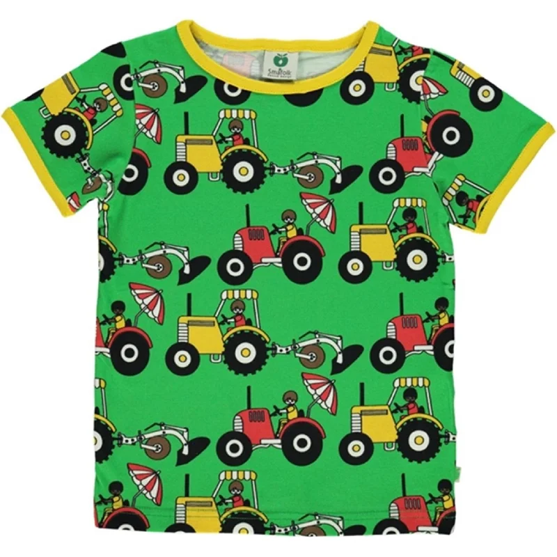 Lounge T-ShirtsSmåfolk Green Tractor T-shirt