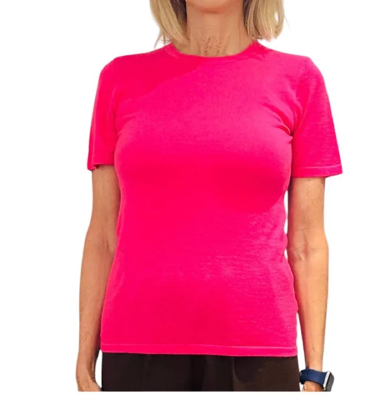 Sequined T-ShirtsRelaxed Fit Cashmere T-Shirt In Pink