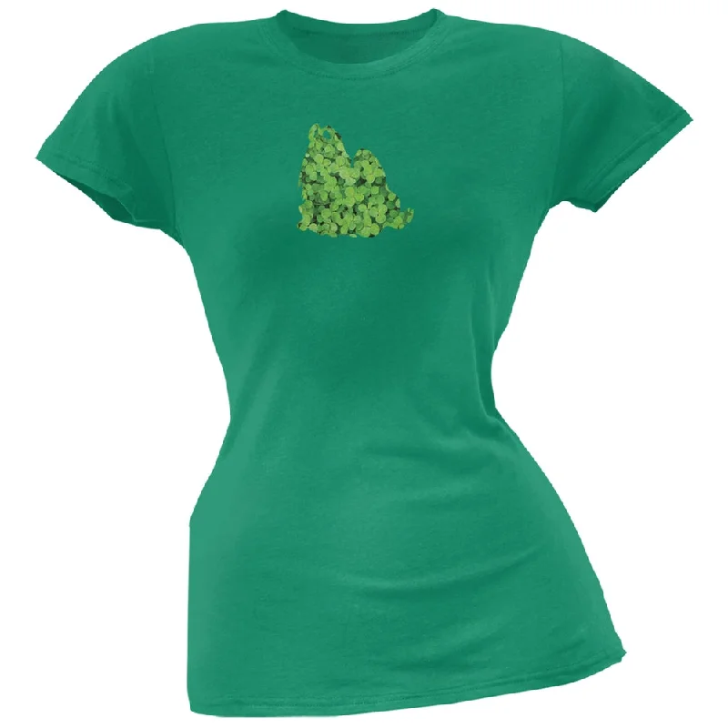 Fleece T-ShirtsSt. Patricks Day - Shih Tzu Shamrock Kelly Green Soft Juniors T-Shirt