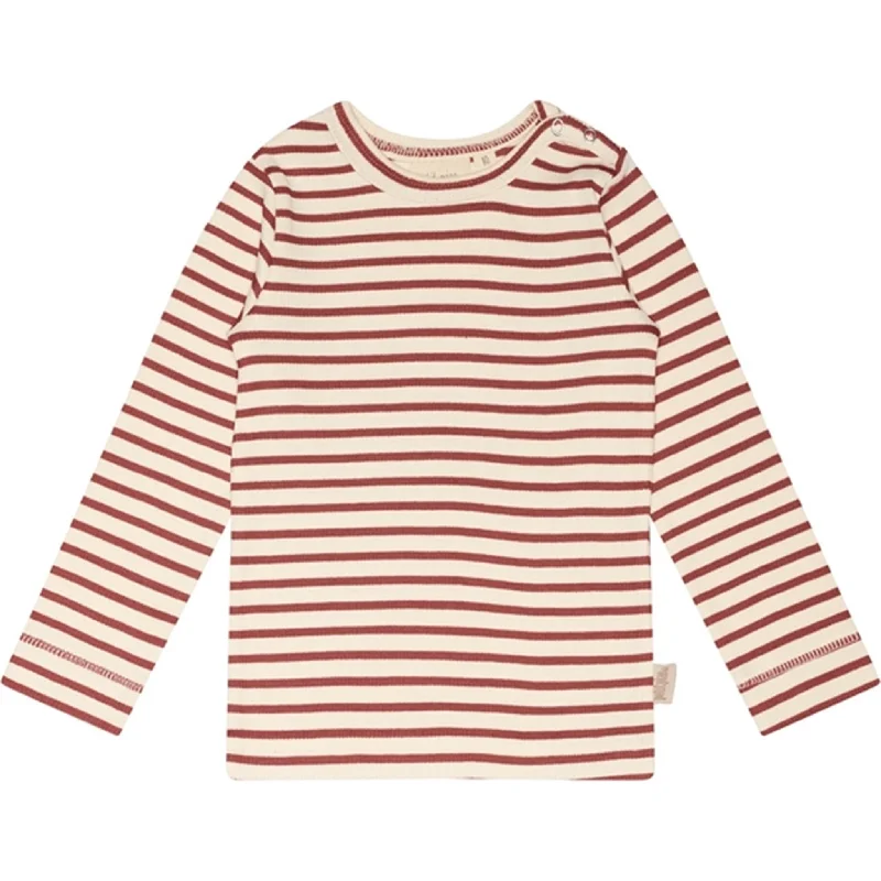 Metallic T-ShirtsPetit Piao® Berry Dust/Off White T-shirt Modal Striped