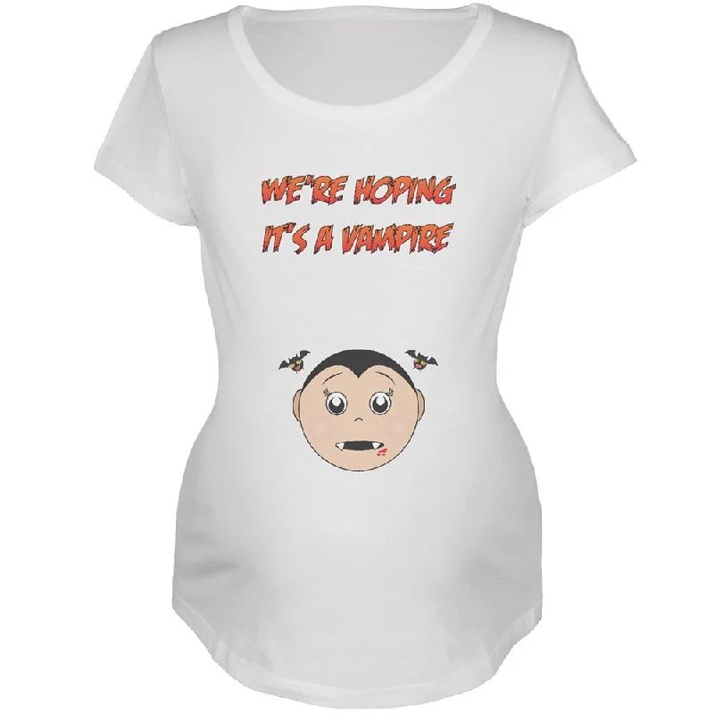 Formal T-ShirtsWe're Hoping It's a Vampire White Maternity Soft T-Shirt