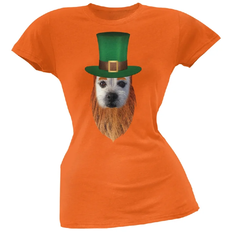 Colorblock T-ShirtsSt. Patricks Day - Funny Leprechaun Dog Orange Soft Juniors T-Shirt