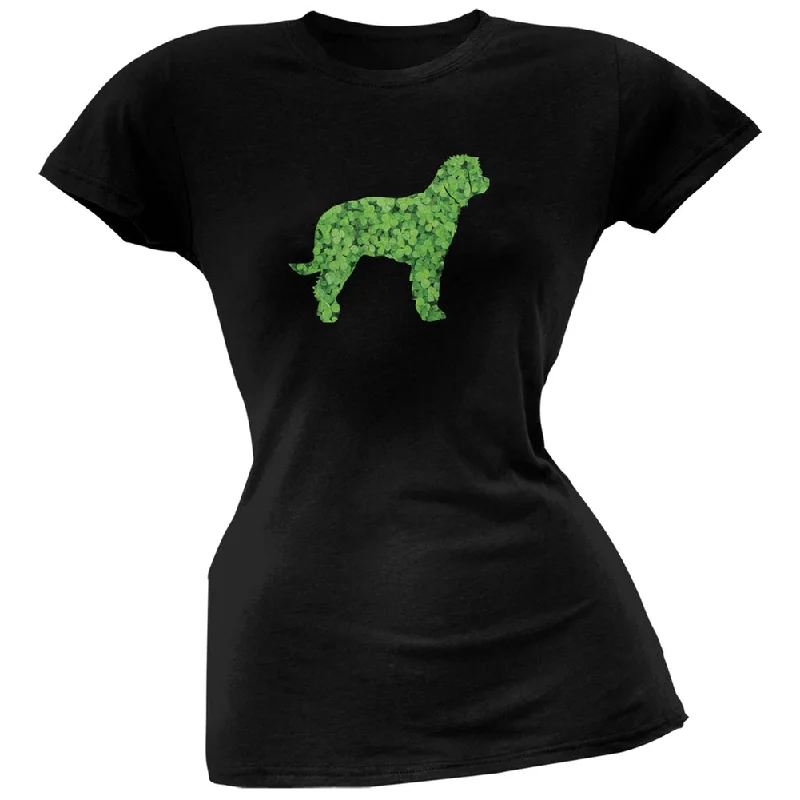 Polyester T-ShirtsSt. Patricks Day - Labrador Retriever Shamrock Black Soft Juniors T-Shirt