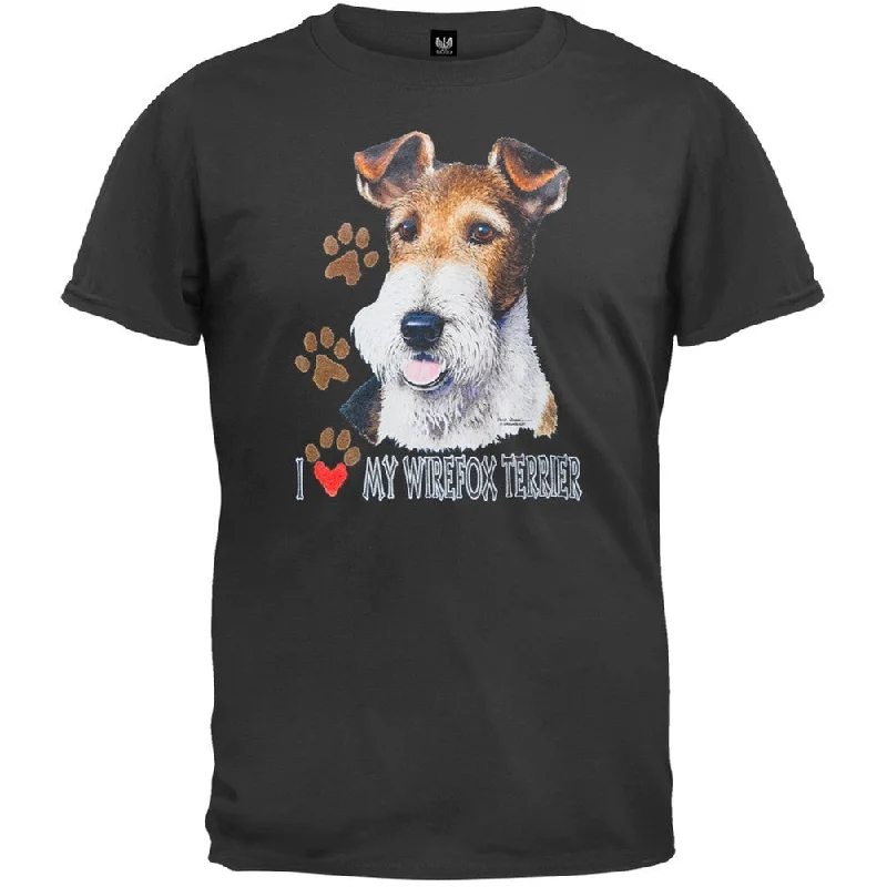 V-Neck T-ShirtsI Paw My Wirefox Terrier Black T-Shirt