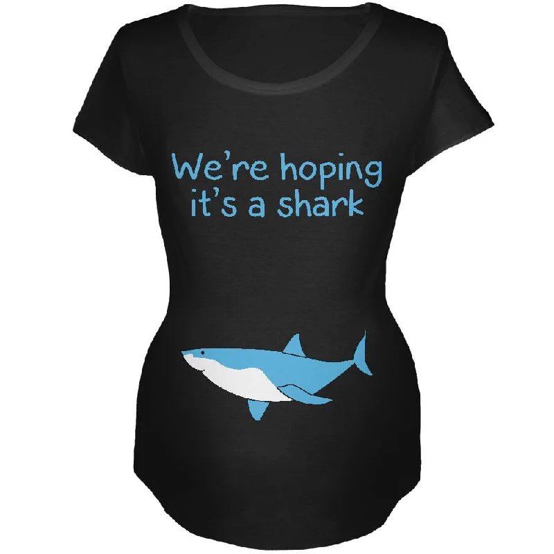 Embellished T-ShirtsWe're Hoping It's A Shark Maternity Soft T Shirt